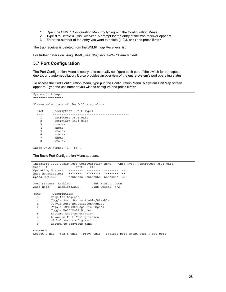 7 port configuration | Asante Technologies 3500 Series User Manual | Page 28 / 85
