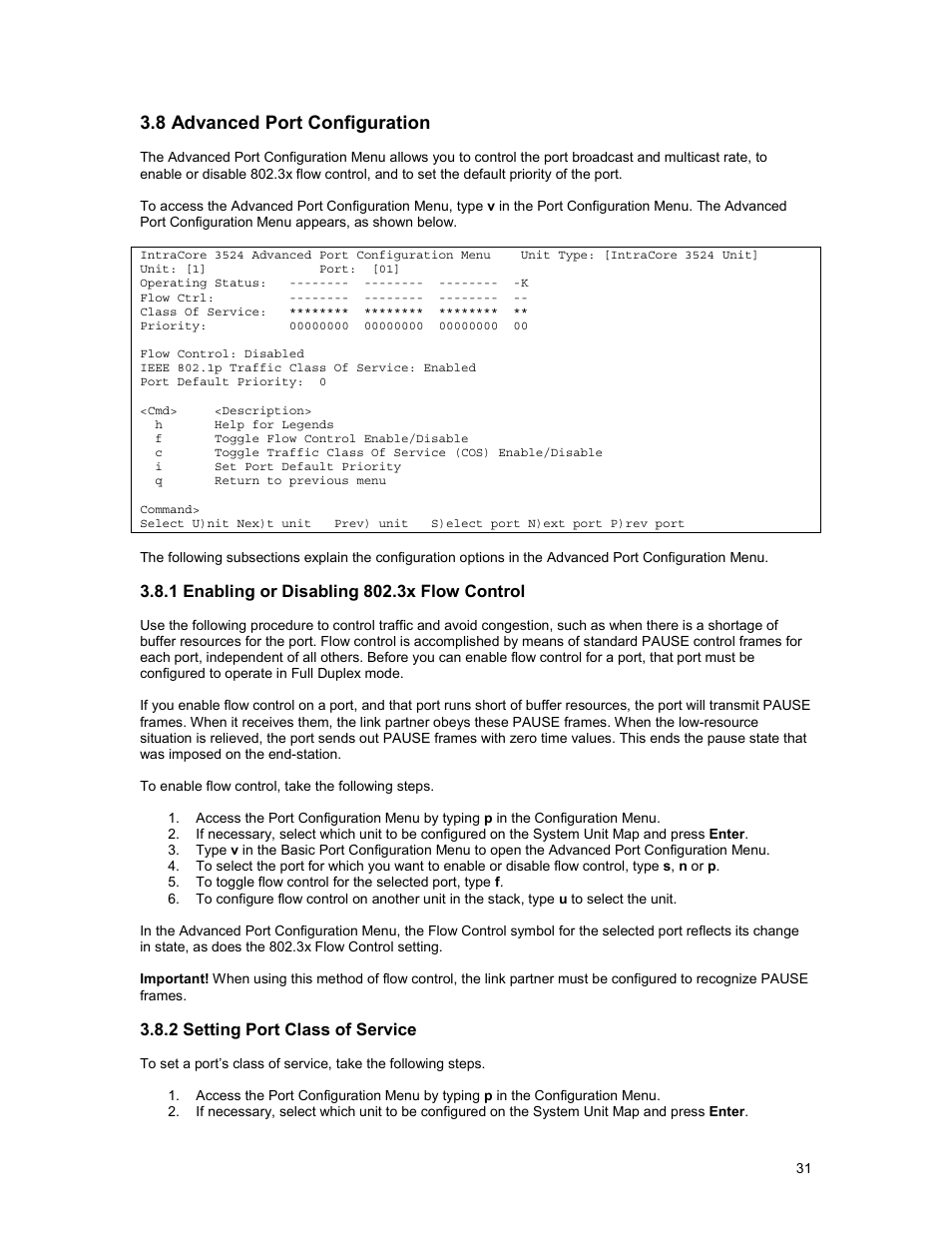 8 advanced port configuration | Asante Technologies 3500 Series User Manual | Page 31 / 85