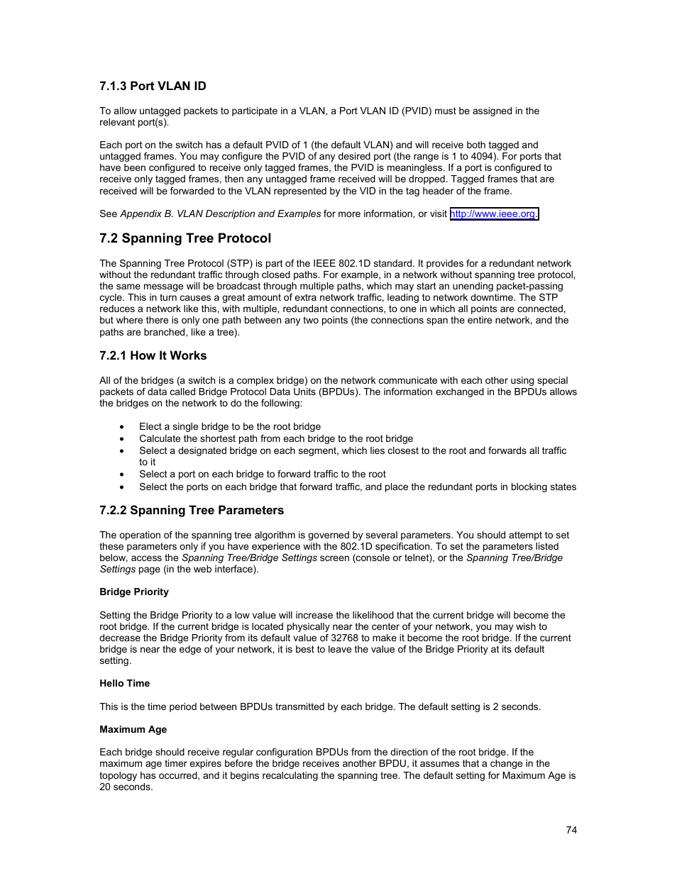 2 spanning tree protocol | Asante Technologies 3500 Series User Manual | Page 74 / 85