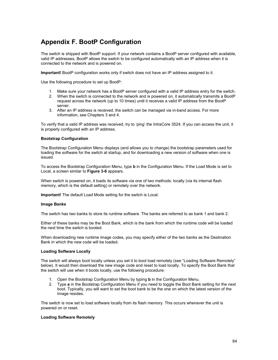 Appendix f. bootp configuration | Asante Technologies 3500 Series User Manual | Page 84 / 85