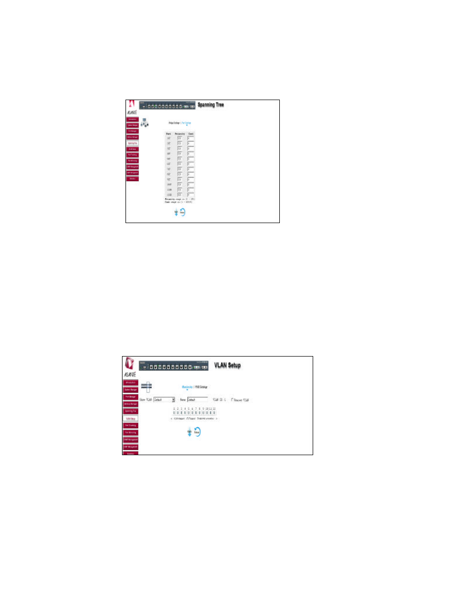 7 vlan setup | Asante Technologies 65120 User Manual | Page 22 / 47
