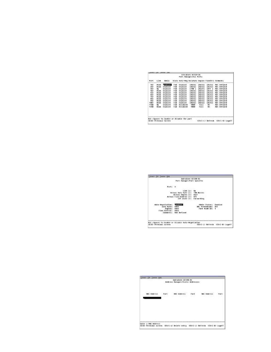 5 port manager, 6 address manager | Asante Technologies 65120 User Manual | Page 31 / 47