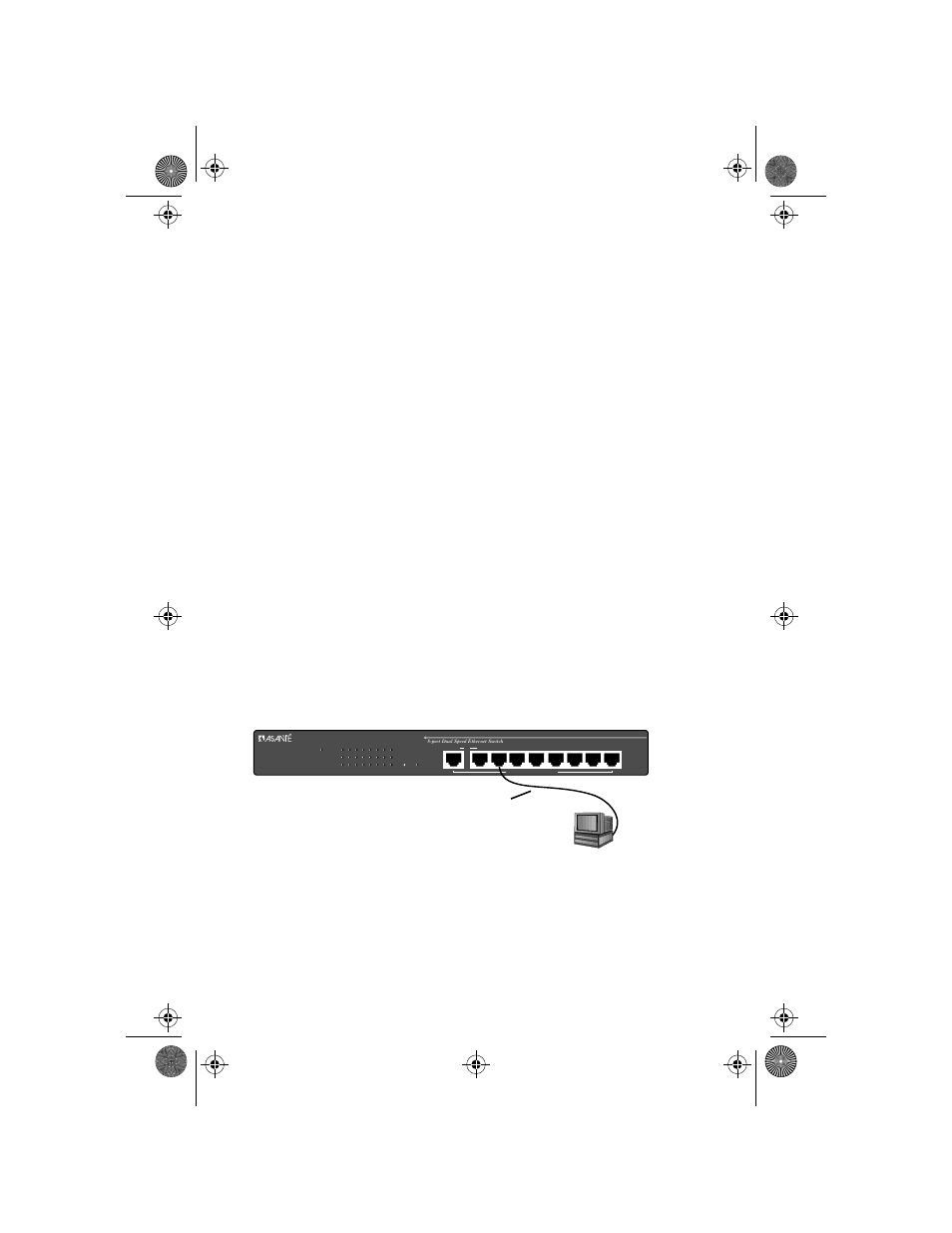 Connecting network devices, Installation page 2-8, Figure 2-8 connecting a pc to the switch | Straight-through cable | Asante Technologies FS4008DS User Manual | Page 20 / 44