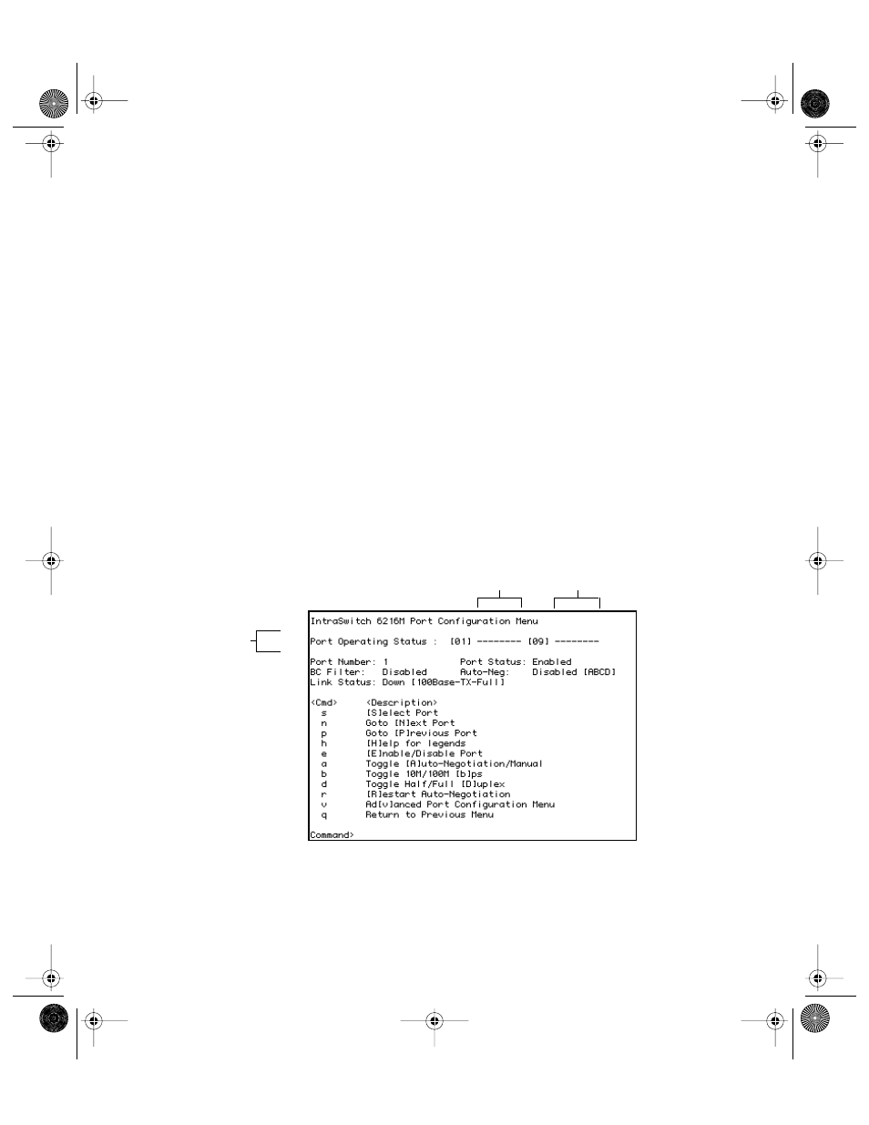 Viewing intraswitch system information, Figure 6-2, Port configuration menu -4 | Asante Technologies 6200 User Manual | Page 101 / 188