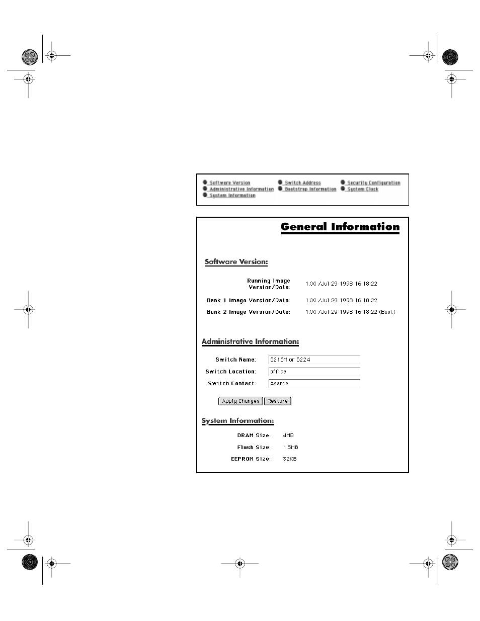 Figure 8-3, General information screen -7 | Asante Technologies 6200 User Manual | Page 126 / 188