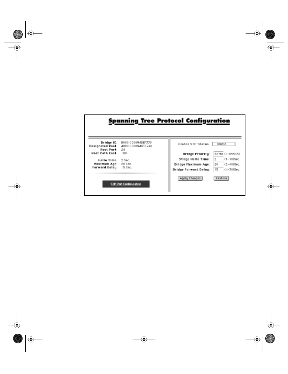 Figure 8-7, Spanning tree protocol configuration -13 | Asante Technologies 6200 User Manual | Page 132 / 188