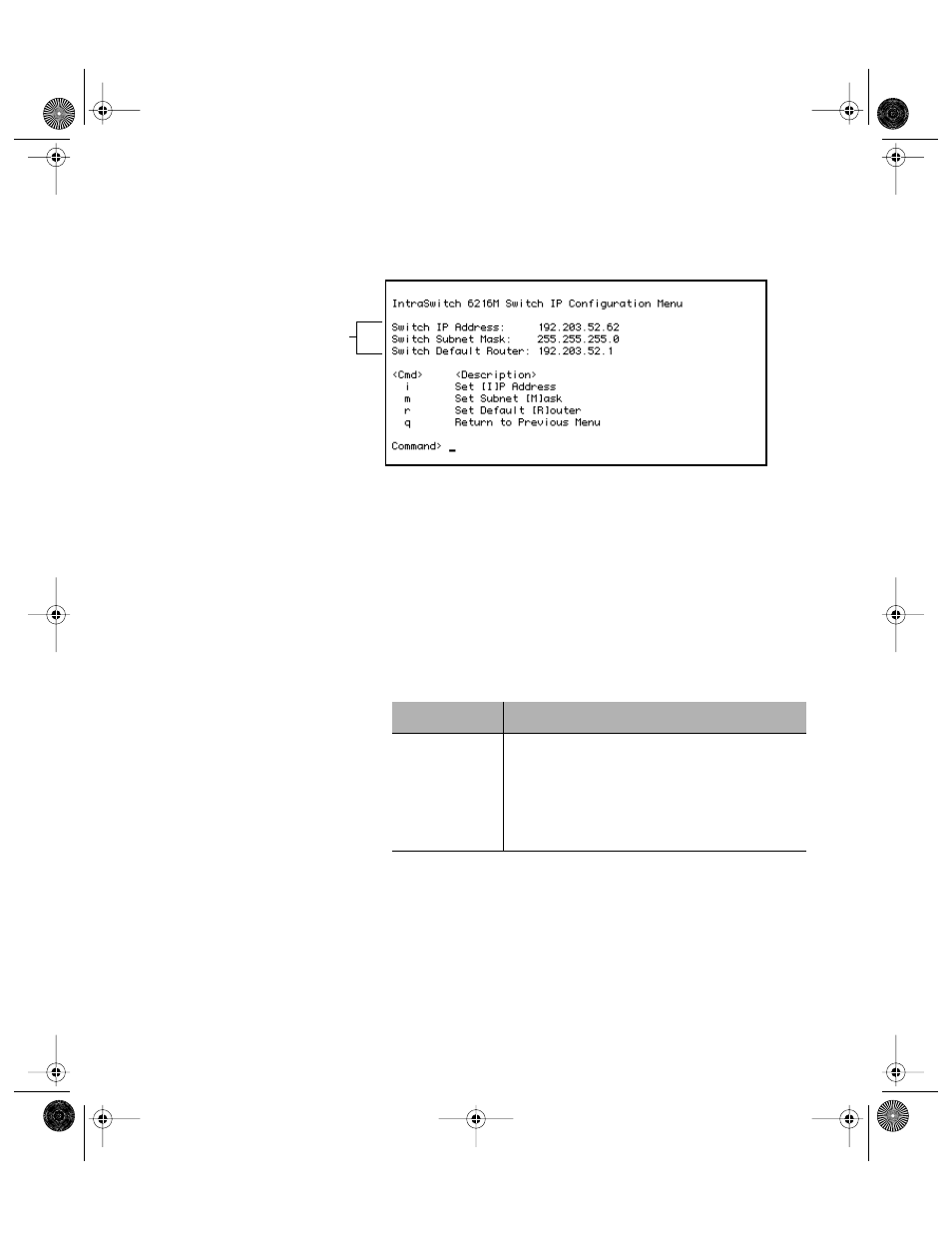 Figure 5-5, System ip configuration menu -11, Table 5-5 | System ip configuration menu settings -11 | Asante Technologies 6200 User Manual | Page 58 / 188