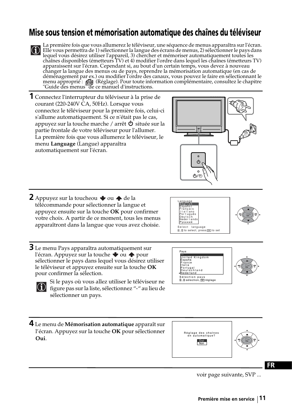 Première mise en service | Sony KE-32TS2E User Manual | Page 108 / 135