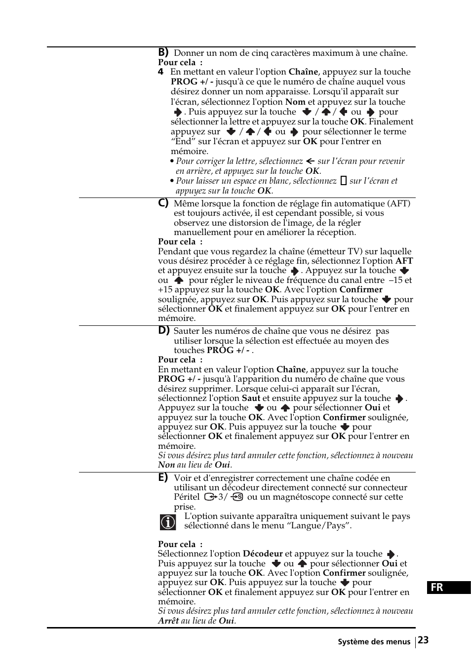 Fr b) | Sony KE-32TS2E User Manual | Page 120 / 135