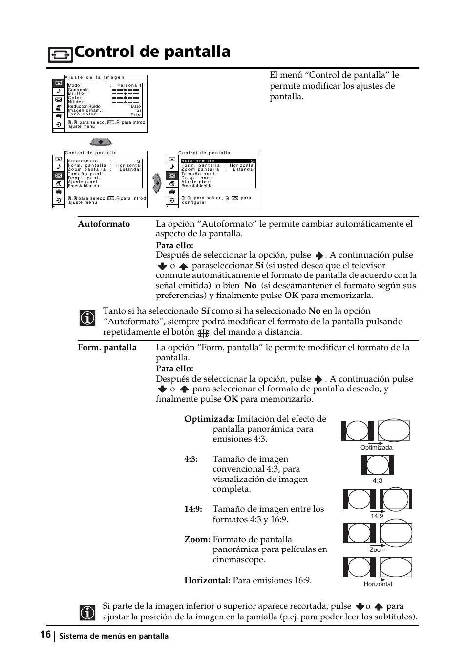 Control de pantalla | Sony KE-32TS2E User Manual | Page 81 / 135
