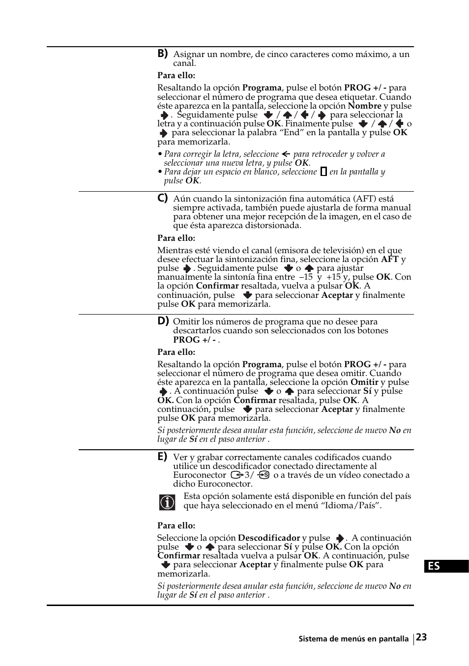 Es b) | Sony KE-32TS2E User Manual | Page 88 / 135