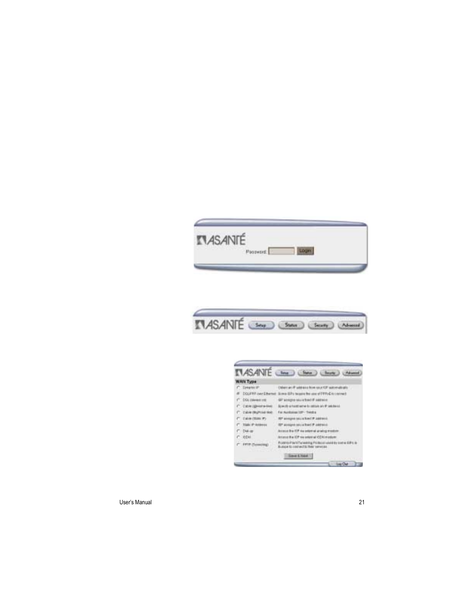 Chapter 5. setup screen | Asante Technologies FR3000 Series User Manual | Page 21 / 84