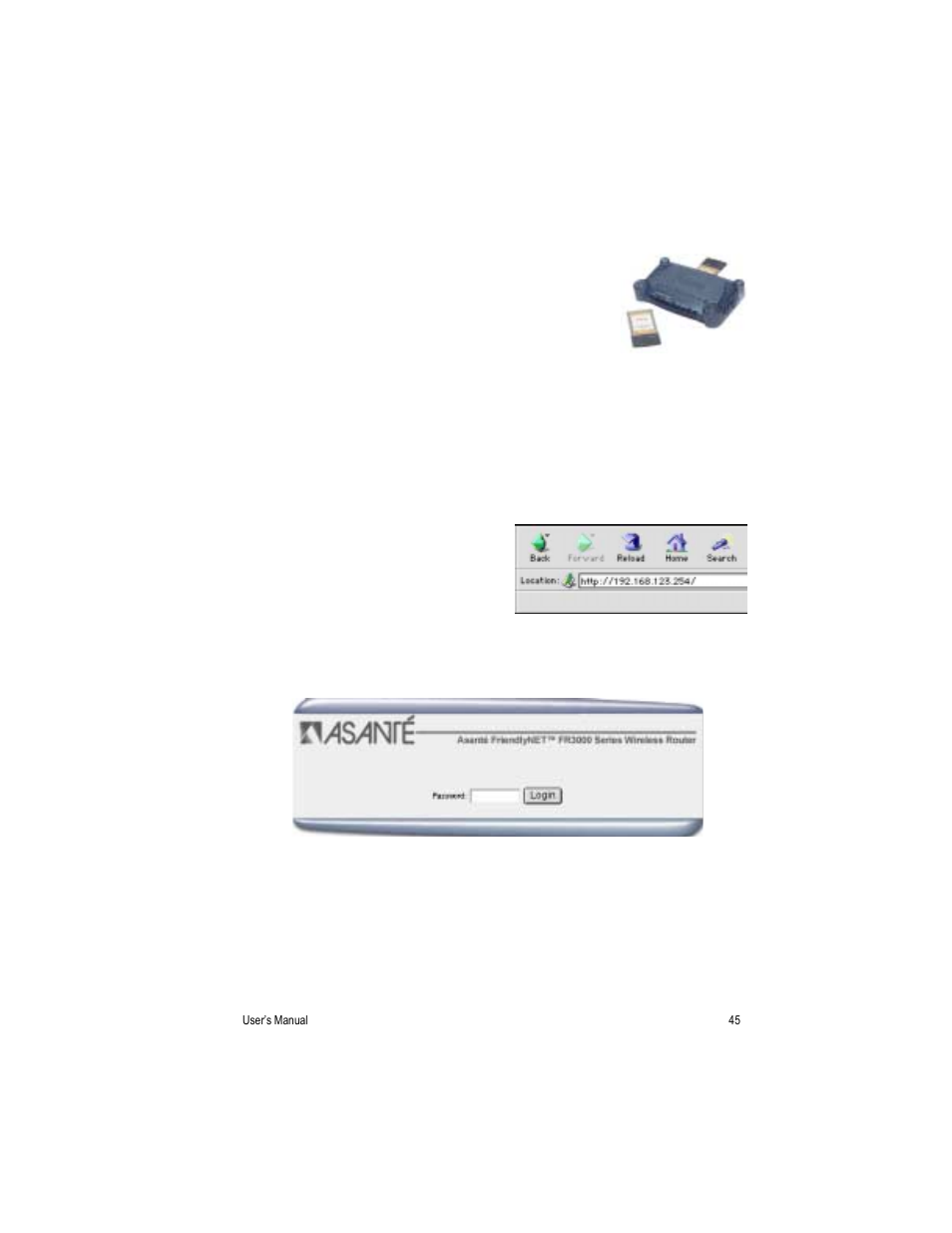 Chapter 9. wireless screen | Asante Technologies FR3000 Series User Manual | Page 45 / 84