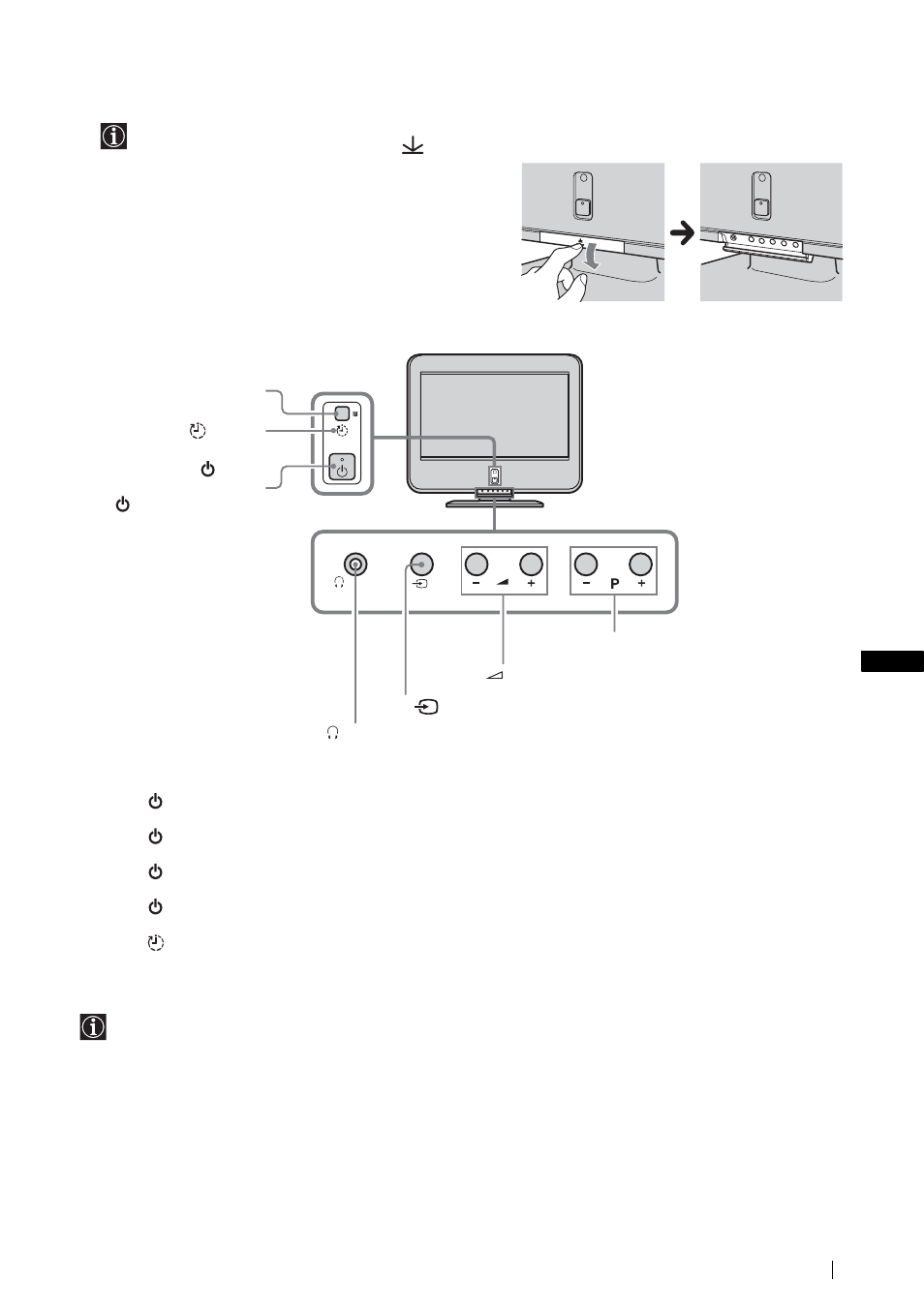 Présentation des touches et témoins du téléviseur | Sony KLV-L23M1 User Manual | Page 111 / 204