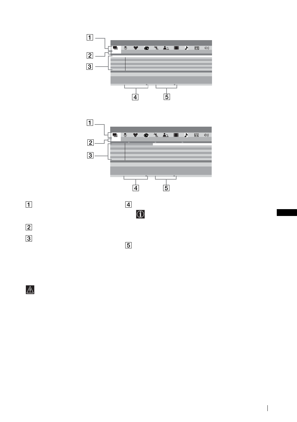 Date, Liste des programmes, Suite) | Sony KLV-L23M1 User Manual | Page 135 / 204