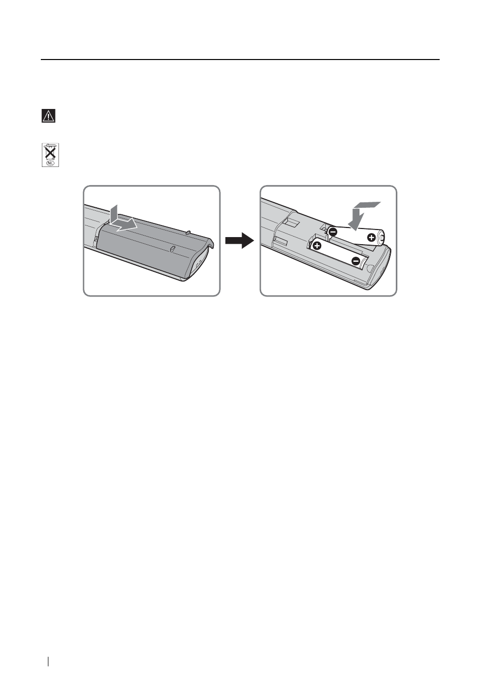 Installatie, Batterijen in de afstandsbediening plaatsen | Sony KLV-L23M1 User Manual | Page 166 / 204