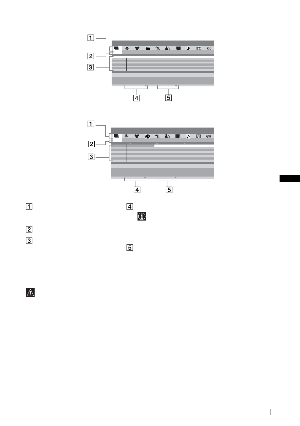 Programmliste“ (abb. 1) „übersicht“ (abb. 2), Datum, Programmliste | Fortsetzung), Weitere funktionen | Sony KLV-L23M1 User Manual | Page 87 / 204