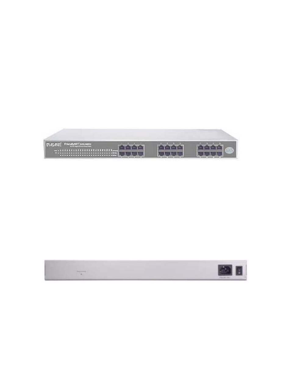Gx5-2400w front panel, Rear panel | Asante Technologies GX5-424W User Manual | Page 9 / 41