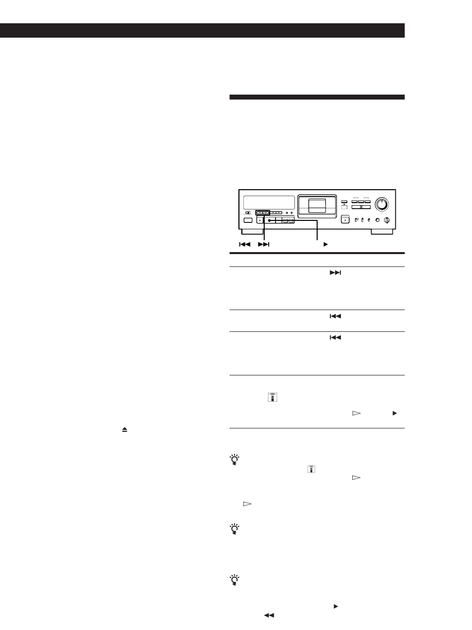 Localisation d’une plage (ams*/accès direct), Lecture si “thintape” apparaît sur l’affichage, Remarques sur le compteur de taux d’erreurs | Si l’indicateur emphasis s’allume sur l’affichage | Sony PCM-R300 User Manual | Page 37 / 76