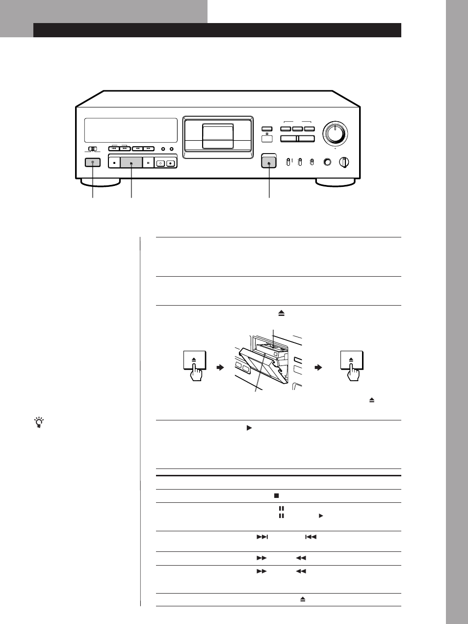 Wiedergabe, Grundlegender betrieb, Grundlegender betrieb 7 | Drücken sie power, Zum anschließen siehe seite 5, Zum drücken sie, Zum hören über kopfhörer | Sony PCM-R300 User Manual | Page 55 / 76