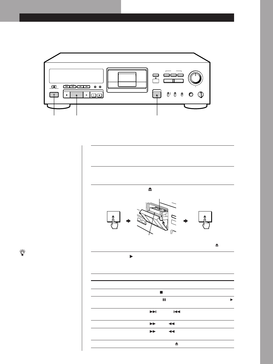 Playing a tape, Basic operations, Basic operations 7 | Press power, Press open/close 6 and insert a cassette, See page 5 for hookup information, Press | Sony PCM-R300 User Manual | Page 7 / 76