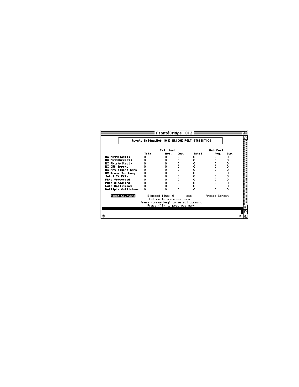 Statistics menu system | Asante Technologies 1012 User Manual | Page 94 / 110