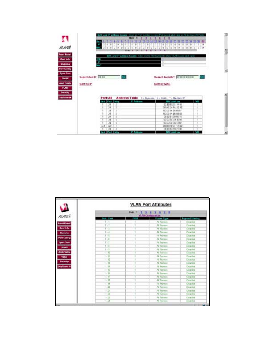 8 vlan button | Asante Technologies 3524 Series User Manual | Page 61 / 82