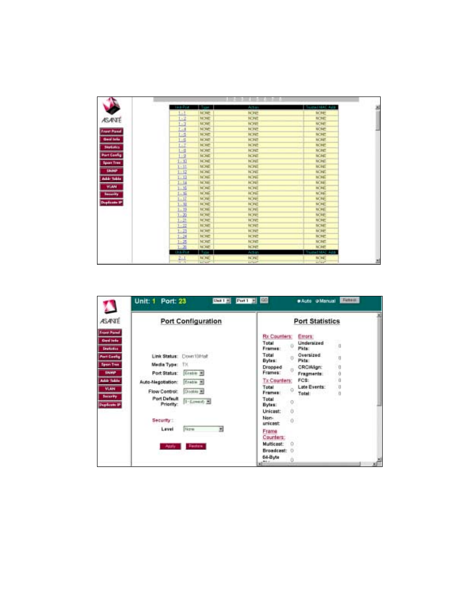 9 security button | Asante Technologies 3524 Series User Manual | Page 65 / 82