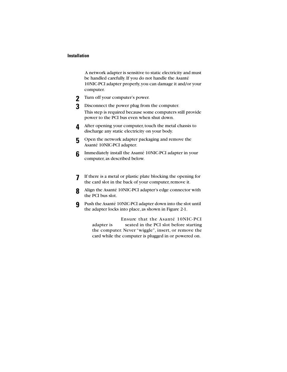 Asante Technologies 10NIC-PCITM User Manual | Page 10 / 50