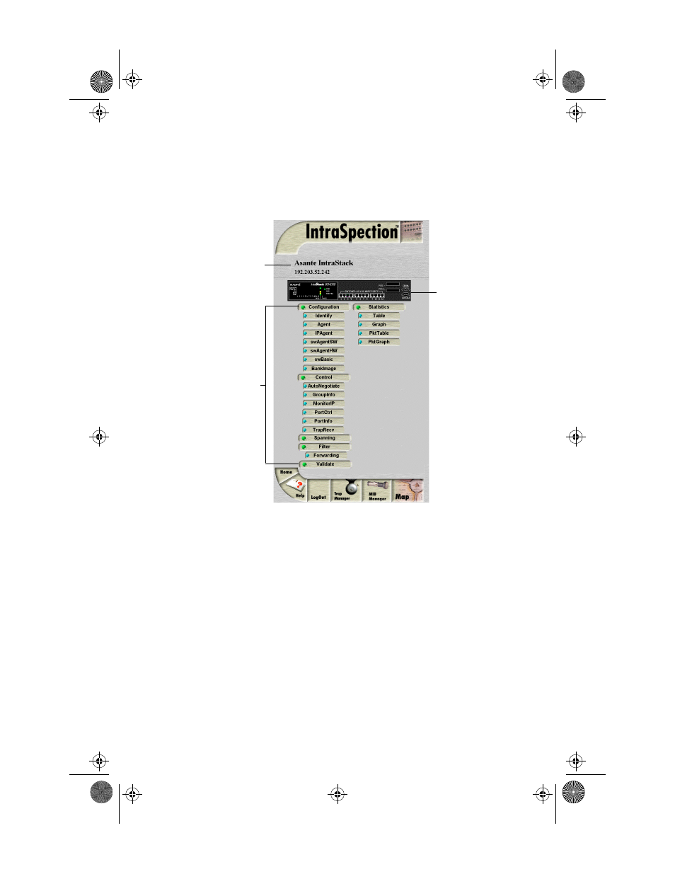 Device page components | Asante Technologies 6000 Series User Manual | Page 19 / 102