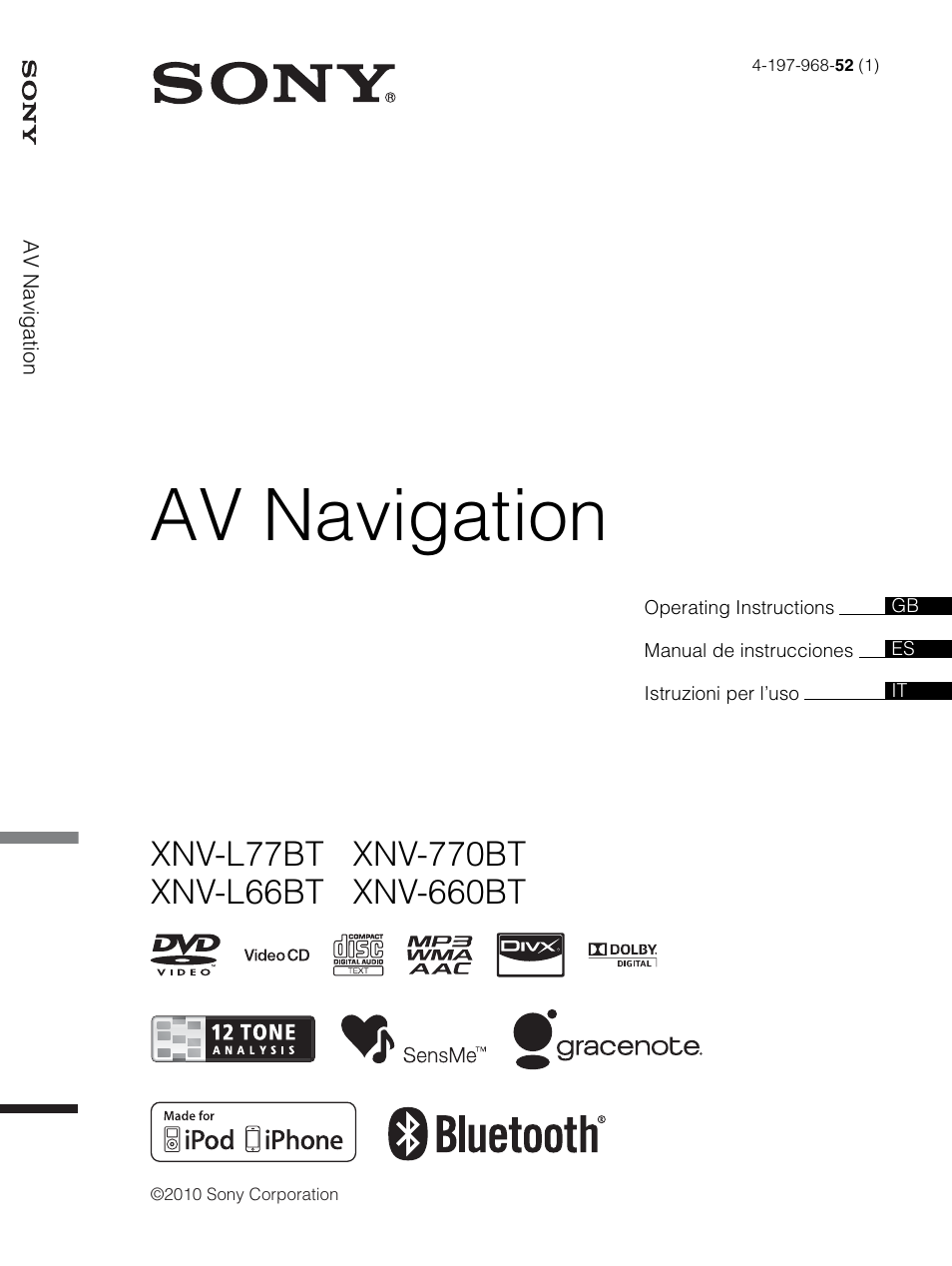 Sony XNV-660BT User Manual | 248 pages