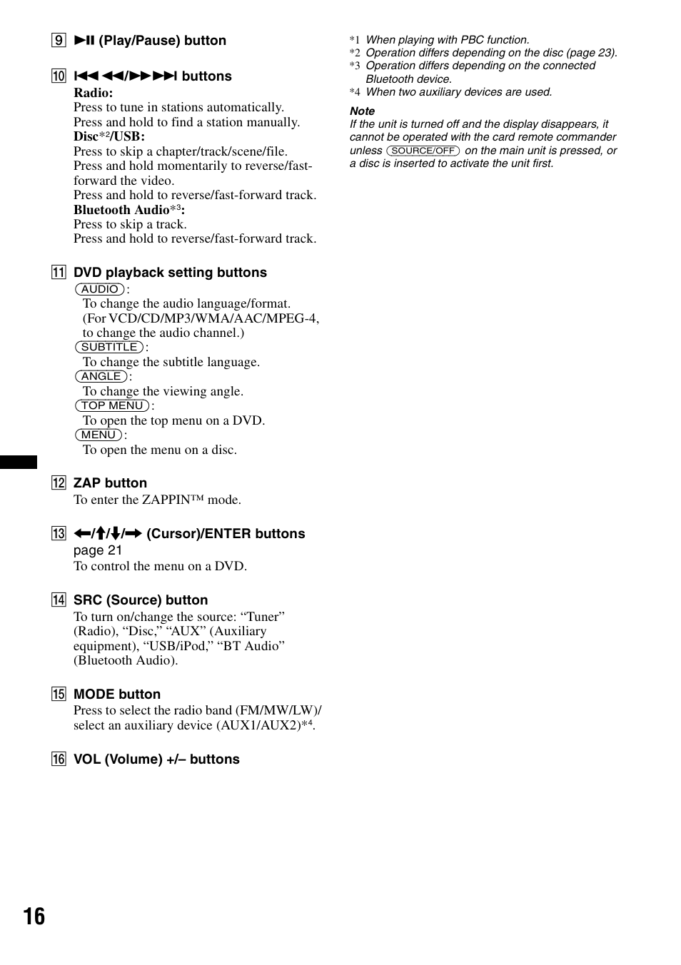 Sony XNV-660BT User Manual | Page 16 / 248