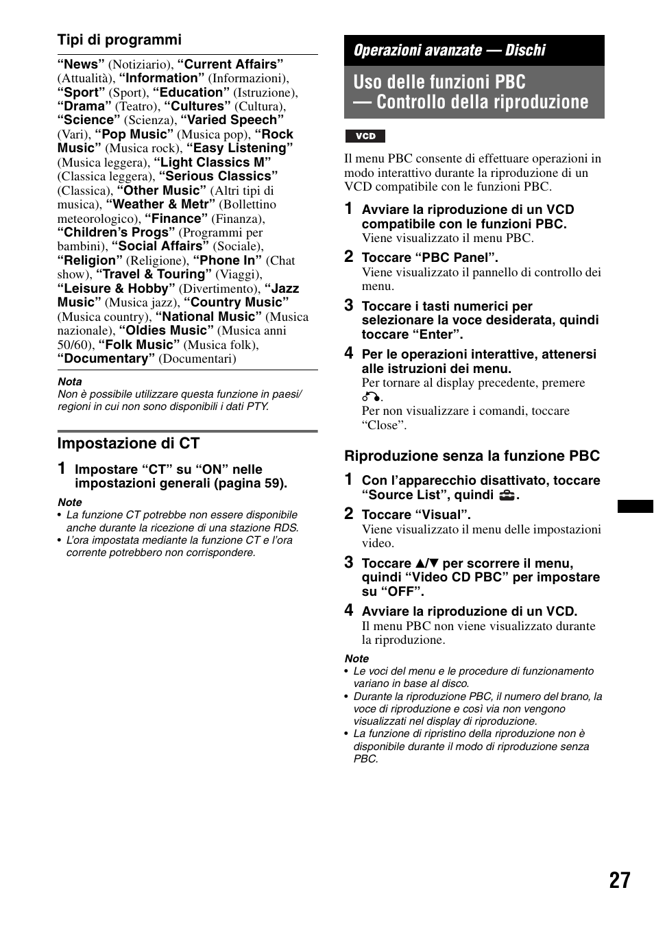 Impostazione di ct, Operazioni avanzate - dischi, Operazioni avanzate — dischi | Sony XNV-660BT User Manual | Page 187 / 248