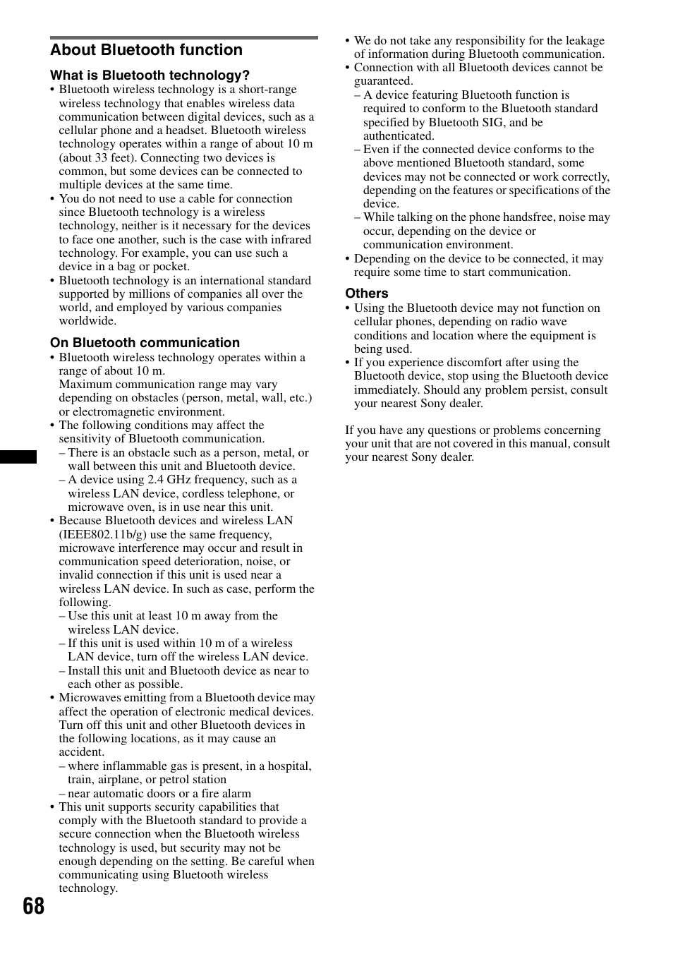 About bluetooth function | Sony XNV-660BT User Manual | Page 68 / 248