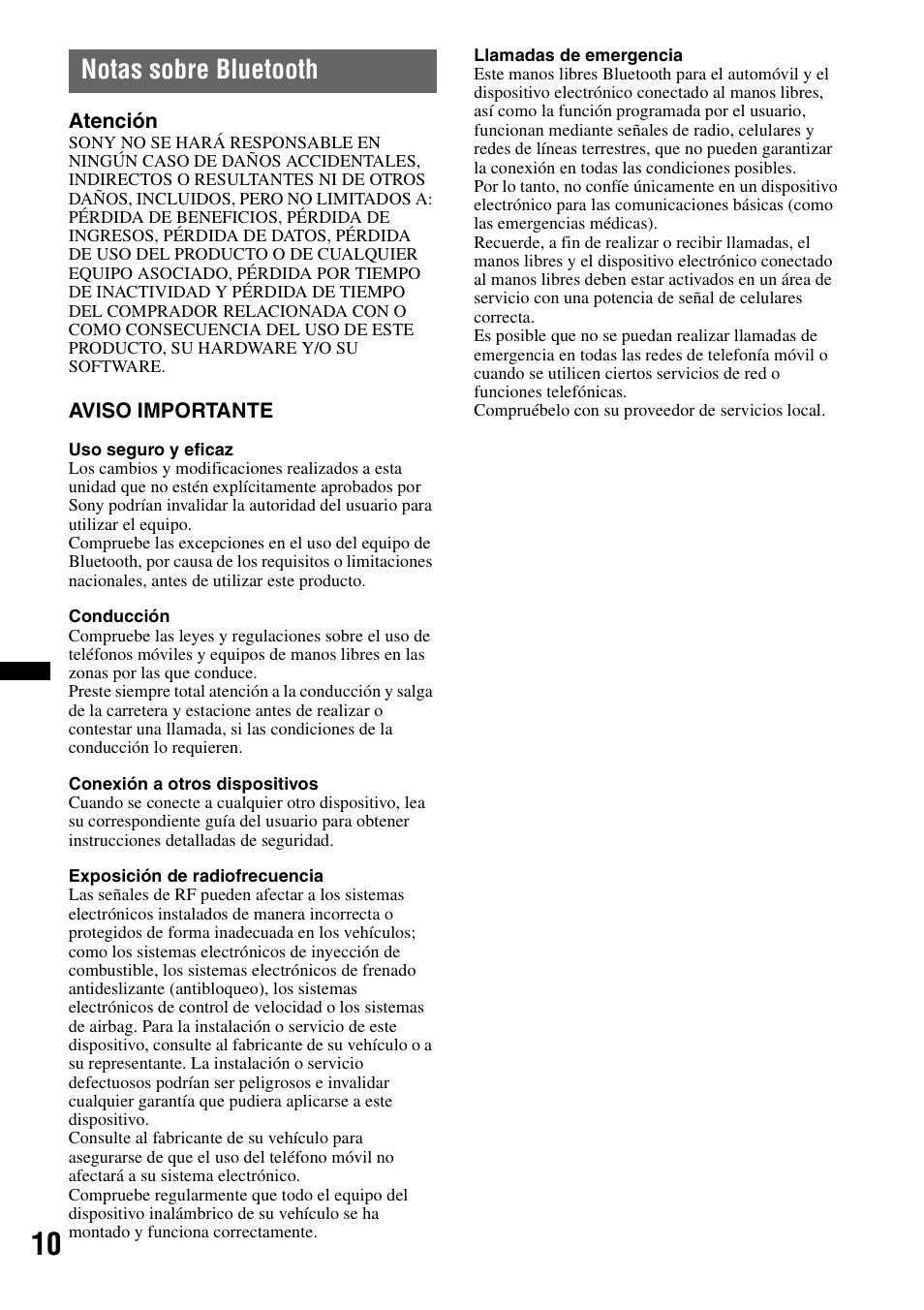 Notas sobre bluetooth | Sony XNV-660BT User Manual | Page 88 / 248