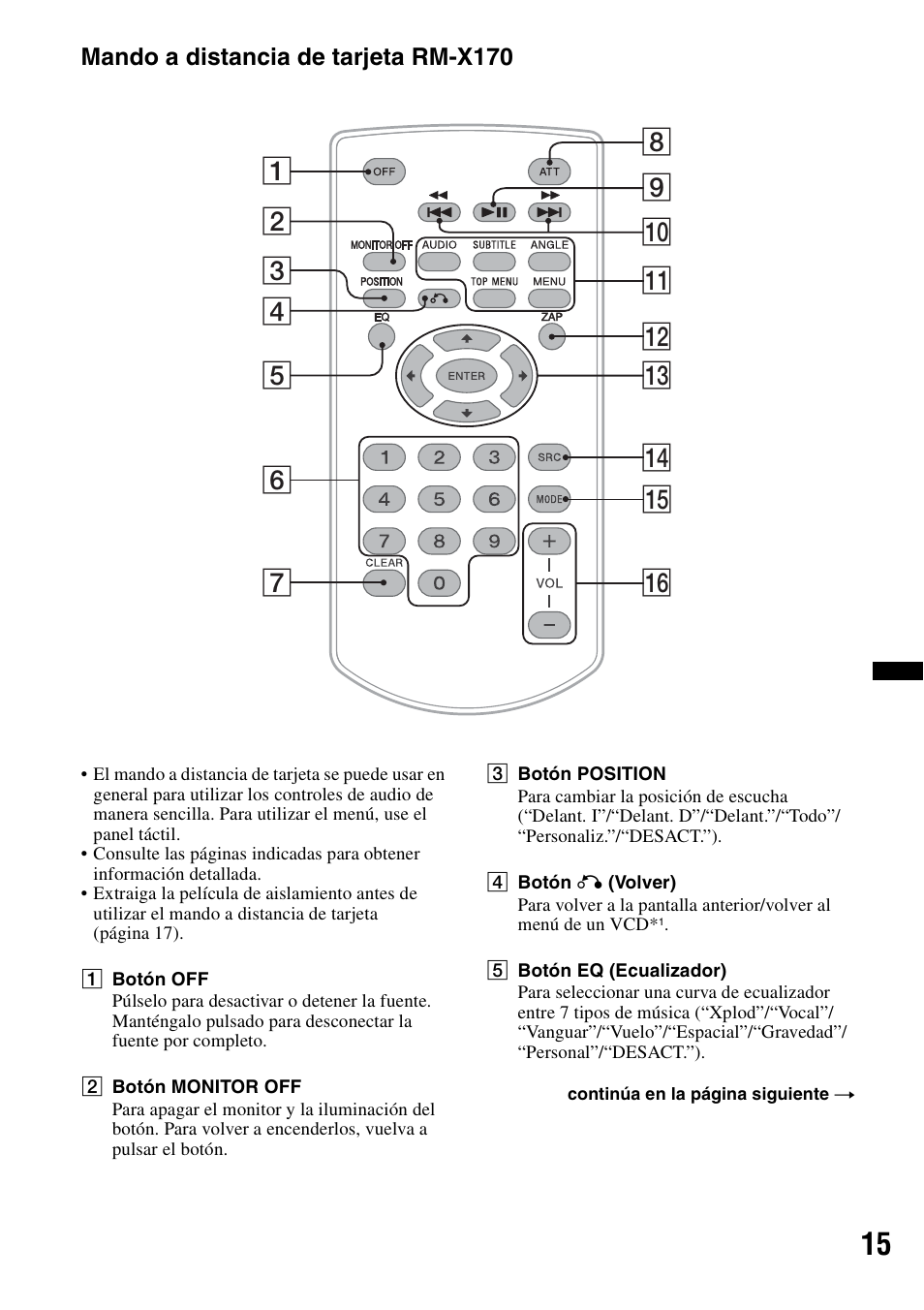 Mando a distancia de tarjeta rm-x170 | Sony XNV-660BT User Manual | Page 93 / 248