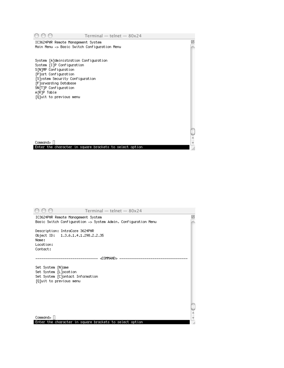 1 administration configuration | Asante Technologies IC3624PWR User Manual | Page 31 / 87