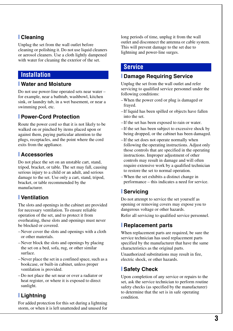 Installation service | Sony DSC-T20 User Manual | Page 3 / 60