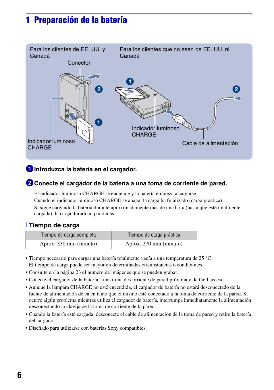 1 preparación de la batería | Sony DSC-T20 User Manual | Page 36 / 60