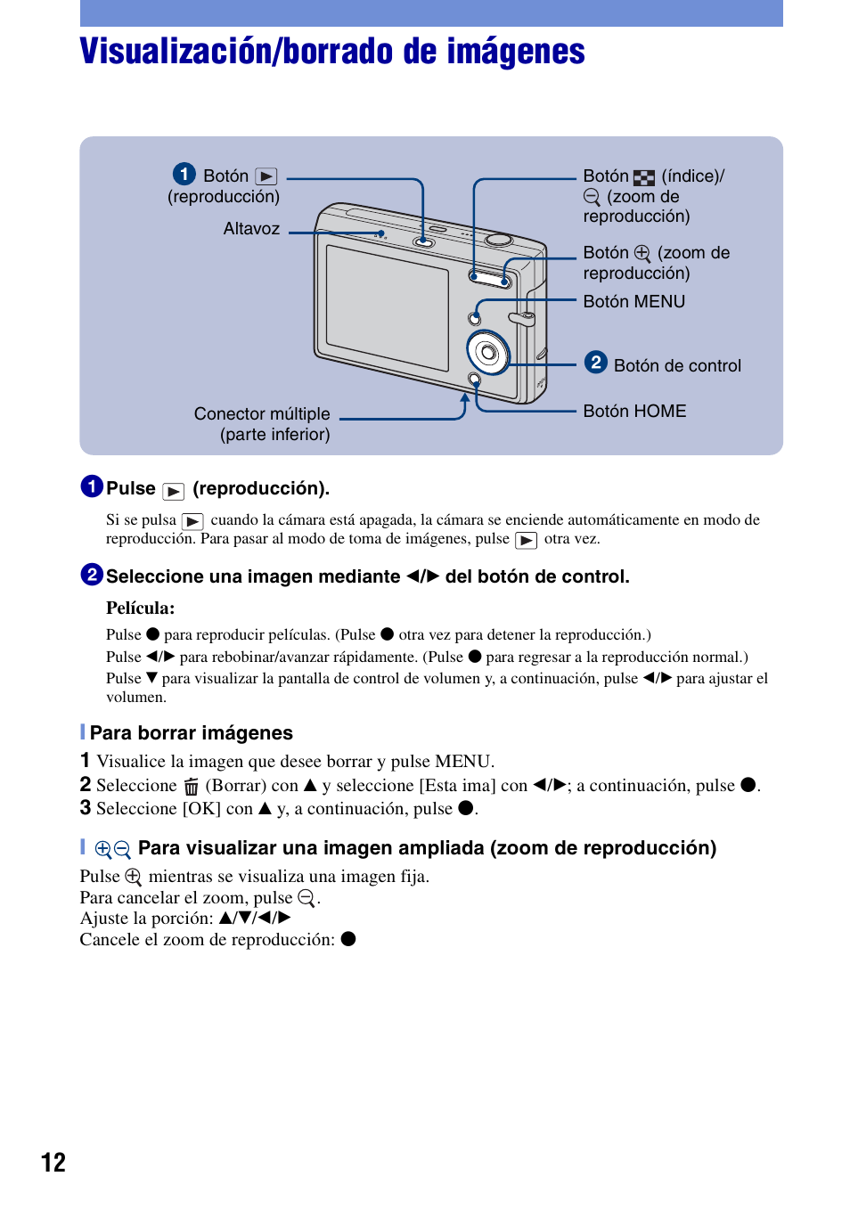 Visualización/borrado de imágenes | Sony DSC-T20 User Manual | Page 42 / 60