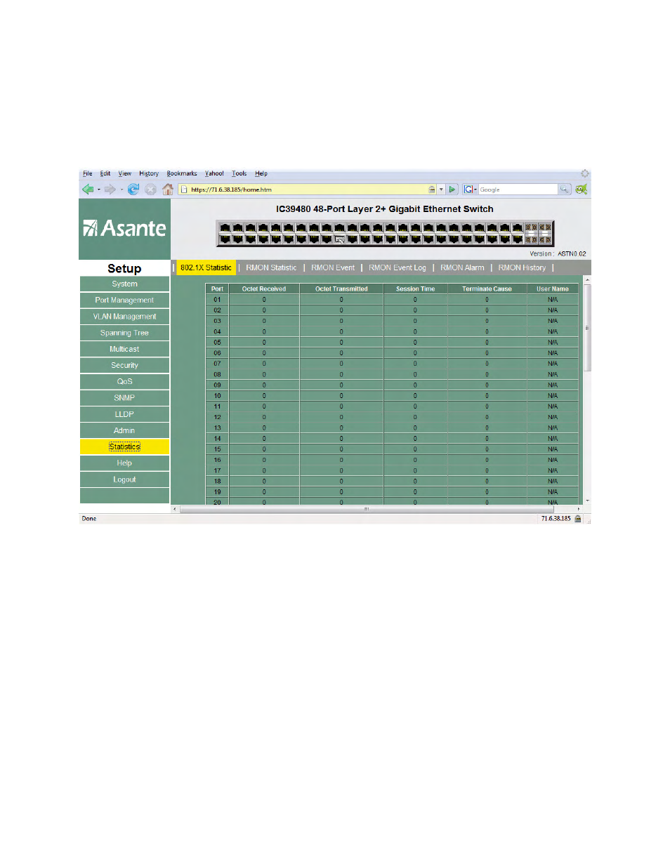 12 statistics | Asante Technologies 480 User Manual | Page 103 / 148