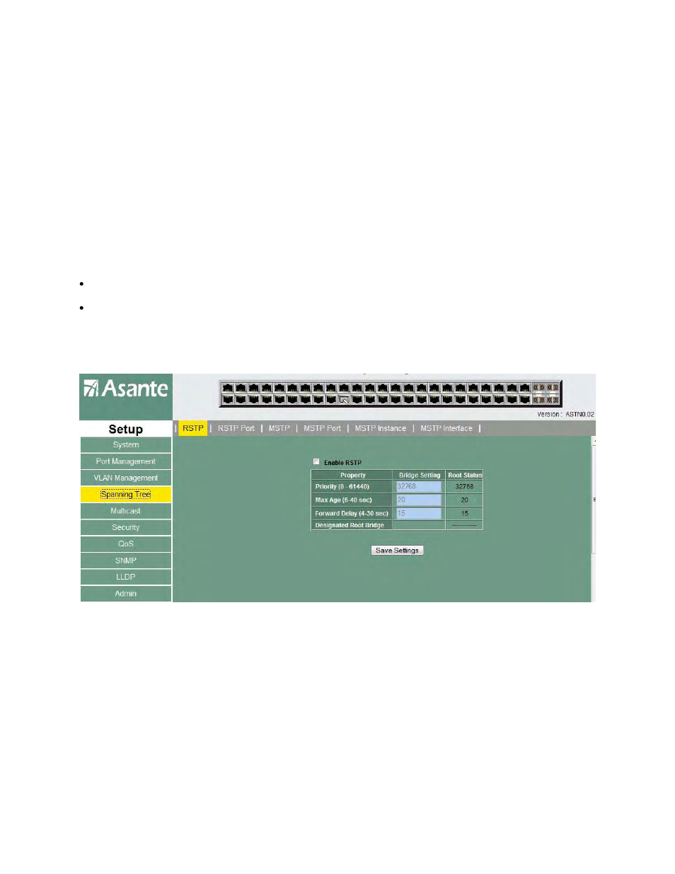 5 spanning tree | Asante Technologies 480 User Manual | Page 74 / 148