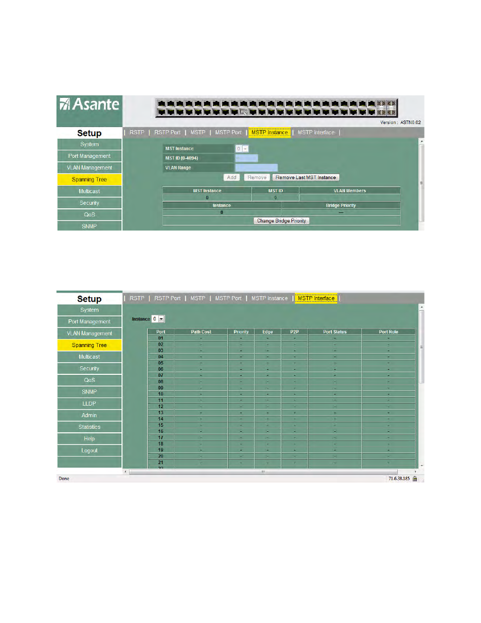 Mst instance | Asante Technologies 480 User Manual | Page 77 / 148