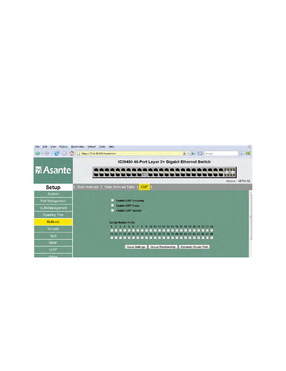 Igmp | Asante Technologies 480 User Manual | Page 79 / 148