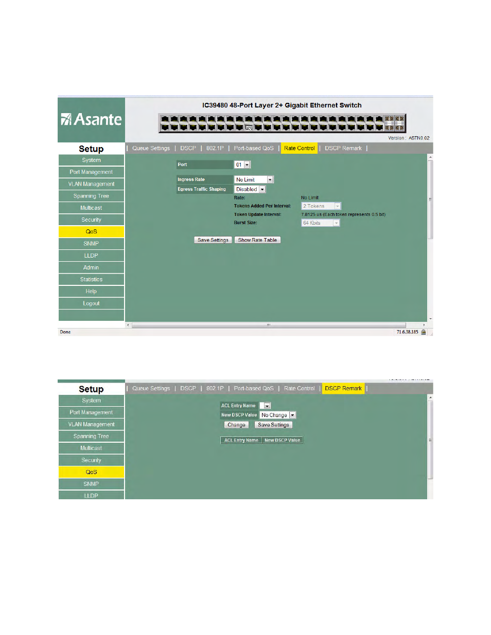 Rate control | Asante Technologies 480 User Manual | Page 88 / 148