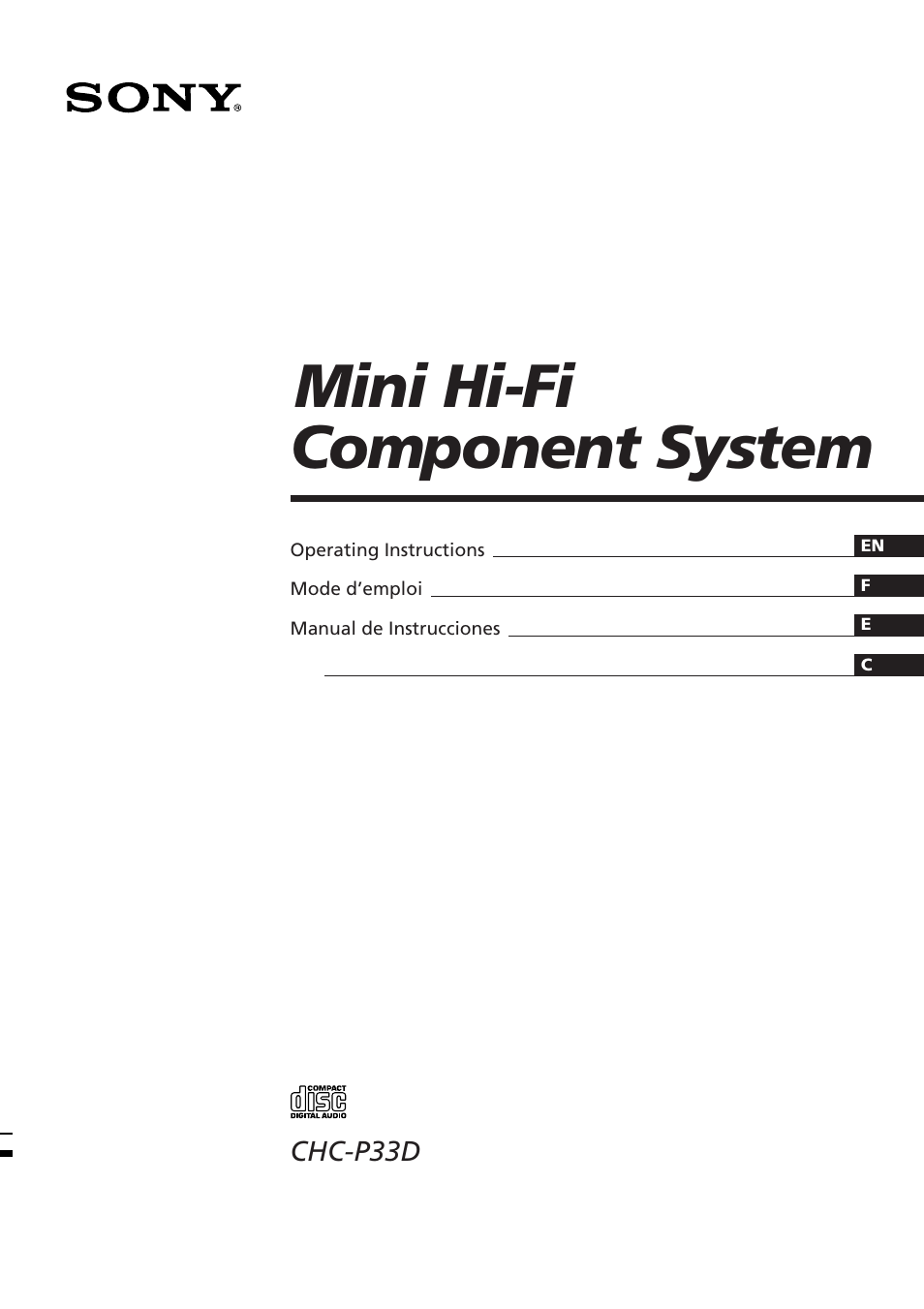 Sony CHC-P33D User Manual | 97 pages