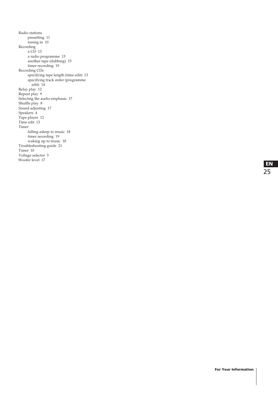 Sony CHC-P33D User Manual | Page 25 / 97