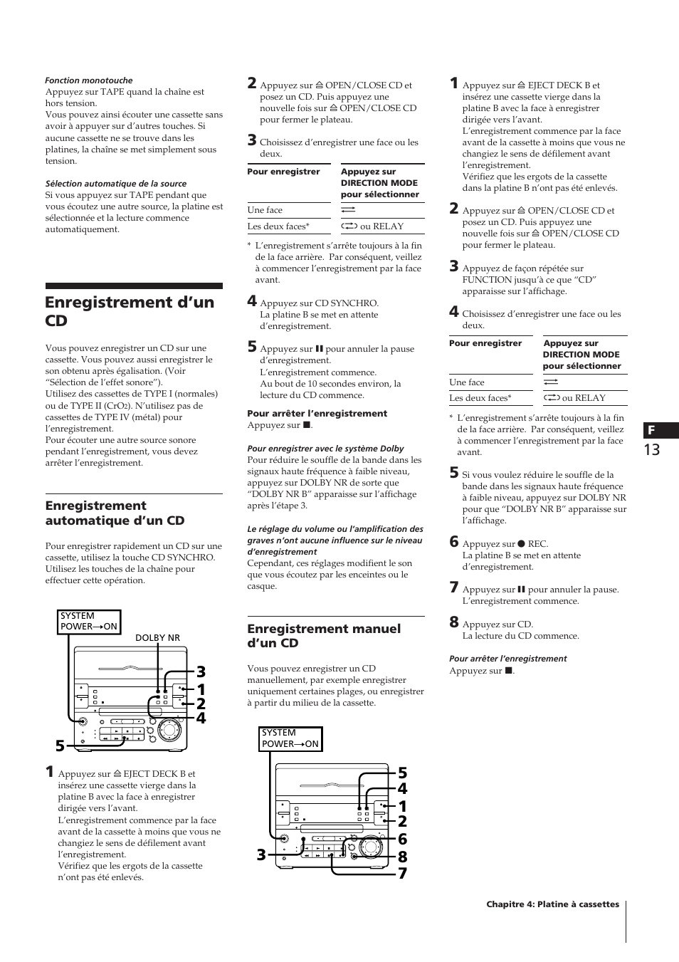 Enregistrement d’un cd | Sony CHC-P33D User Manual | Page 37 / 97