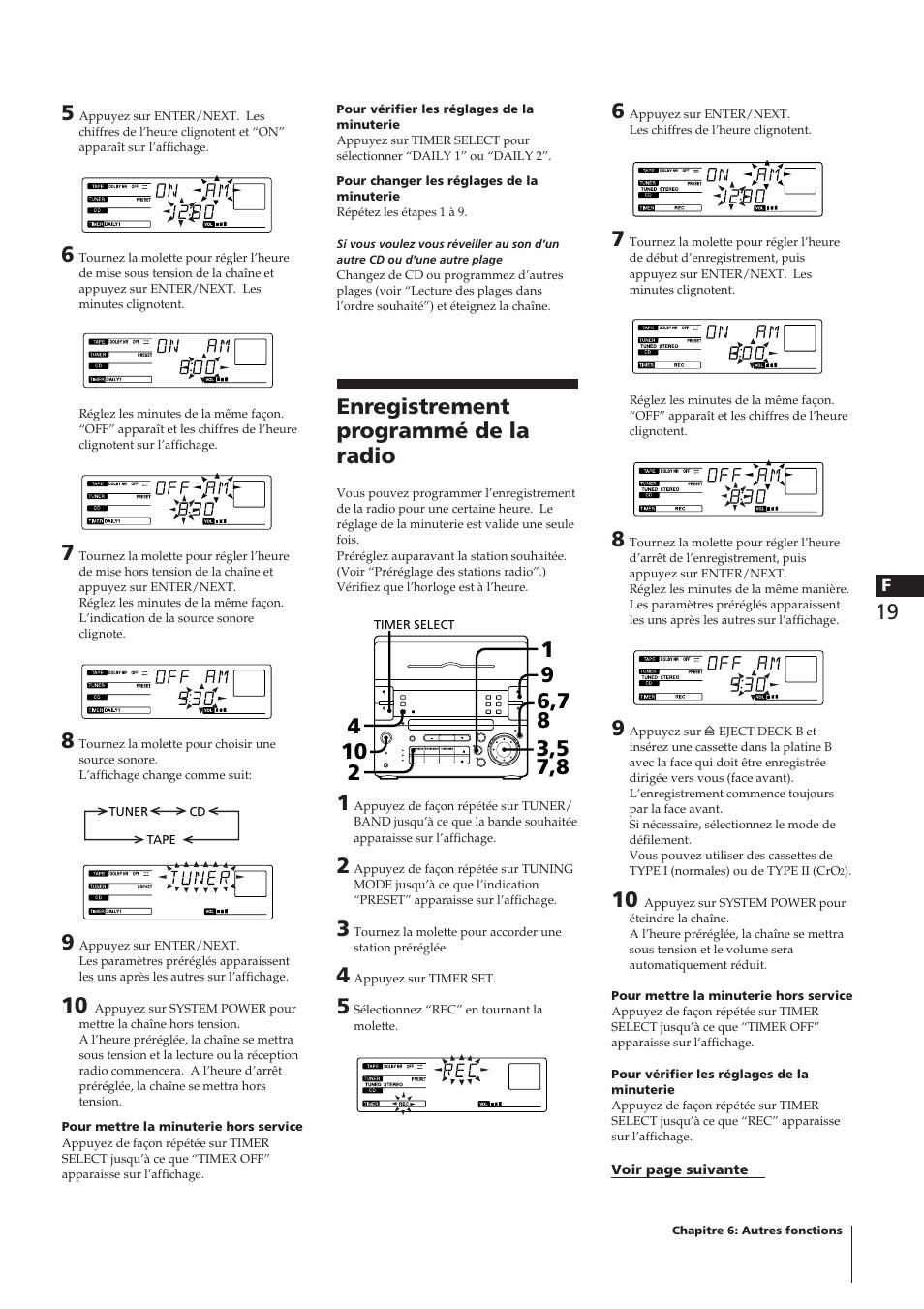 Enregistrement programmé de la radio | Sony CHC-P33D User Manual | Page 43 / 97