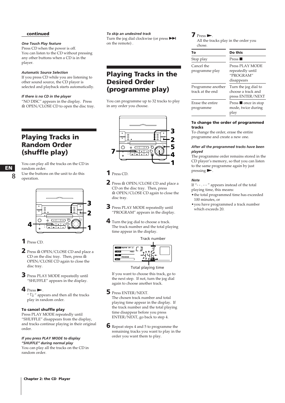 Playing tracks in random order (shuffle play) | Sony CHC-P33D User Manual | Page 8 / 97
